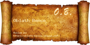 Oblath Bence névjegykártya