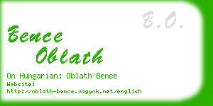 bence oblath business card